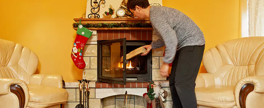 Rusted Metal Fireplace Restoration in Hemet, California